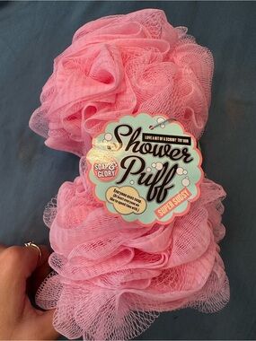 2 Soap & Glory Pink Shower Puff - Soft Mesh Bath Loofah
